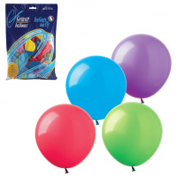 Воздушные шары Веселая Затея 12 пастельных цветов, 23см, 100шт, в пакете, 1101-0023