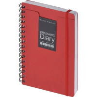 Ежедневник недатированный А5 PRAGMATIC на гребне, красный, 128л 3-748/05