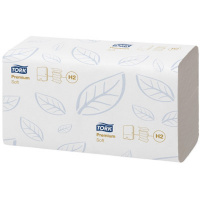 Tork 100288 полотенца бумажные Premium в листах H2, двухслойные, 110шт, белые