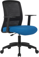 Кресло Cactus CS-MC333-BKBL черный сиденье темно-синий сетка/ткань низк.спин. крестов. пластик пласт