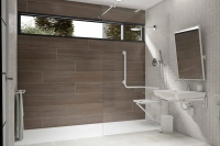 Поручень Nofer угловой 4 точки опоры левый нержавеющая сталь, белый, 15049.NBA