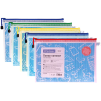 Пластиковая папка на молнии Officespace прозрачная, А4, 250мкм