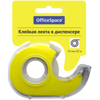 Канцелярская клейкая лента Officespace 19мм х 20м, прозрачная