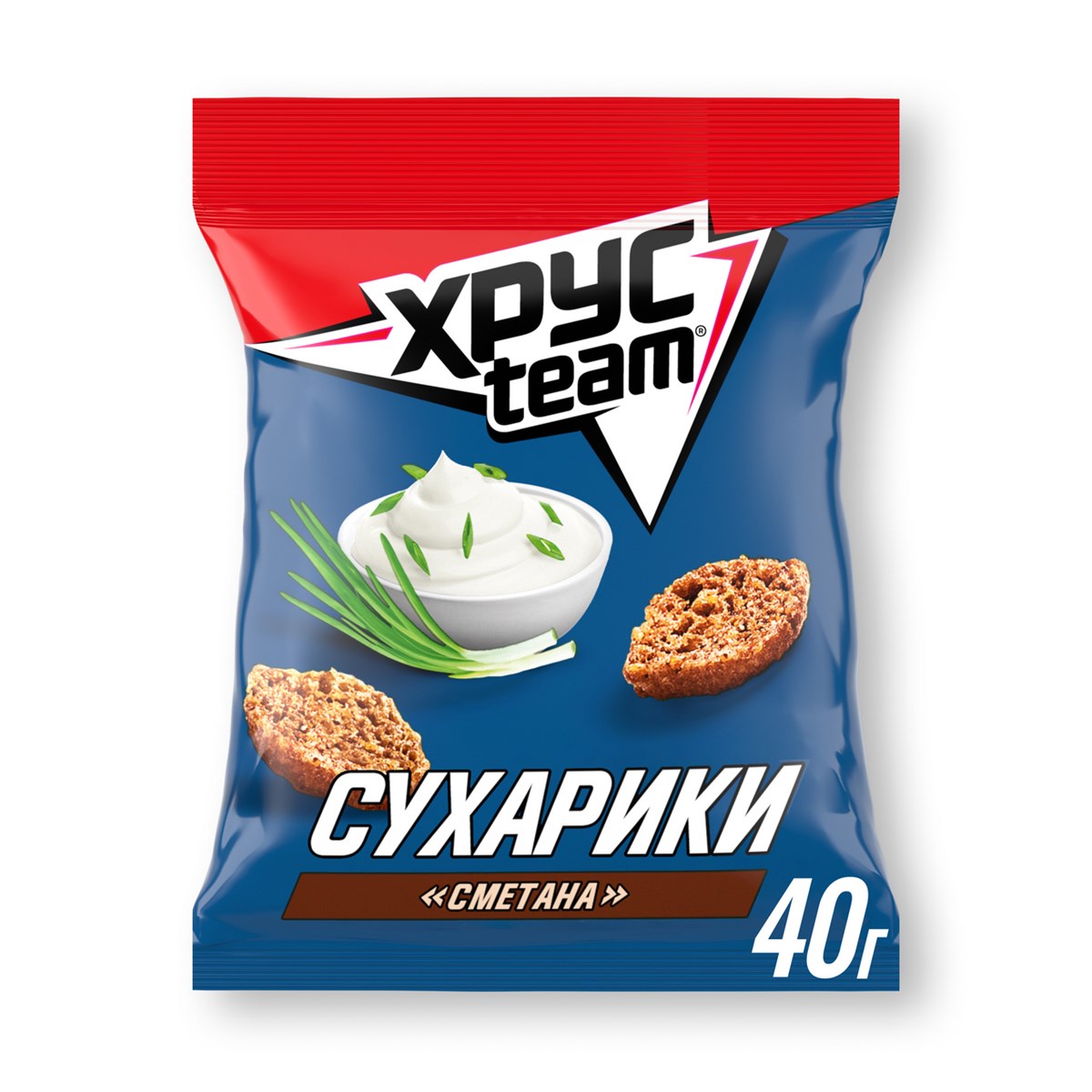 Сухарики Хрусteam Сметана, 40г купить в интернет-магазине, цена 38.40 руб.