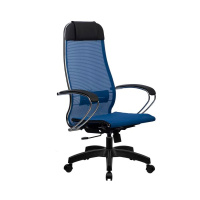 Кресло офисное Метта Комплект 12 ткань-сетка, синий, крестовина пластик