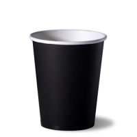 Стакан одноразовый 200мл, бумажный, черный, для горячих напитков, 50шт/уп