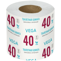 Бумага туалетная Vega, 1-слойная, 40м/рул., на втулке, с перф., серая