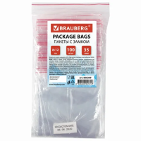 Пакеты с замком Zip Lock 8х12см, 35мкм, 100шт/уп