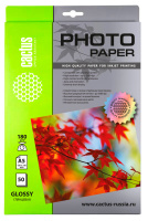Фотобумага для струйных принтеров Cactus CS-GA518050 А5, 50 листов, 180 г/м2, белая, глянцевая