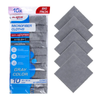 Салфетки из МИКРОФИБРЫ 30х30 см, GRAY, big pack, КОМПЛЕКТ 10 штук, 180 г/м2, LAIMA HOME, 700609