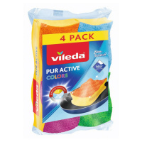 Губка для мытья посуды Vileda Pur Active Colors, 4шт
