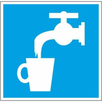Знак Питьевая вода Гасзнак 200х200мм, самоклеящаяся пленка ПВХ