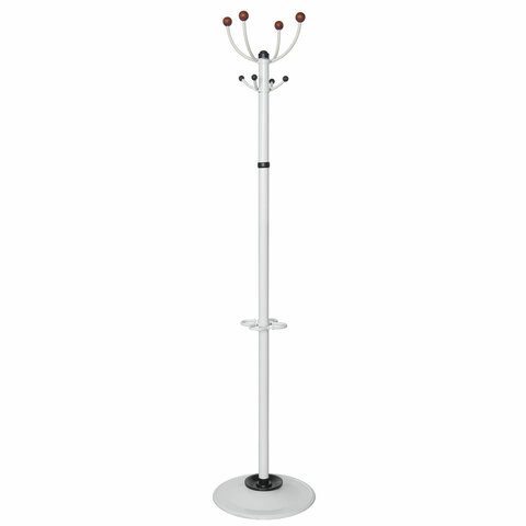 фото: Вешалка-стойка 'Квартет-З', 1,79 м, основание 40 см, 4 крючка + место для зонтов, металл, белая