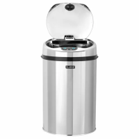 Ведро для мусора сенсорное 12л, нержавеющая сталь, зеркальная крышка, питание от 4-х батареек AA (не