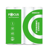Туалетная бумага Focus Economic Choice в рулоне, 45м, 1 слой, белая, 32шт/уп