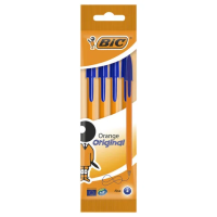 Ручки шариковые BIC 'Orange Original Fine', НАБОР 4 шт., СИНИЕ, узел 0,8 мм, линия письма 0,3 мм, па