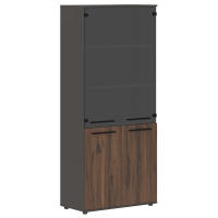 Шкаф высокий широкий EHCS 85.2 Дуб Денвер тёмный/Черный/Мокко 852х430х1967 EDIS