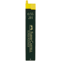 Грифели для механических карандашей Faber-Castell 'Super-Polymer', 12шт., 0,35мм, 2H