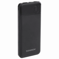 Аккумулятор внешний 10000 mAh SONNEN POWERBANK K701PD БЫСТРАЯ ЗАРЯДКА, 2USB, литий-полимер, 263031