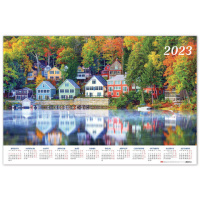 Календарь настенный листовой 2023 г., формат А1 (90х60 см), 'Отражение', HATBER, Кл1_27070