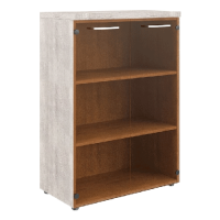 Шкаф средний Skyland Torr-Z TMC 85.2, дуб каньон, 854х452х1203мм, со стеклянными дверьми, с топом