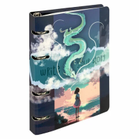 Тетрадь на кольцах А5 160х212 мм, 120 листов, картон, выборочный лак, клетка, BRAUBERG, 'Anime', 404