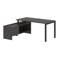 Стол с тумбой EUCT 17814 Мокко/Черный 1760х1400х750 EDIS