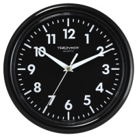 Часы настенные Troyka черные, d=24.5см, круглые, 21200204
