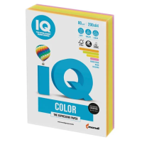 Цветная бумага для принтера Iq Color neon 4 цвета, А4, 200 листов, 80г/м2, RB04