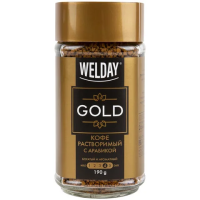 Кофе растворимый Welday Gold, 190г, стекло