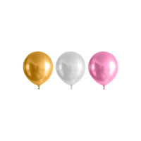 Воздушные шары Феникс-Презент 30см, хром,цв шампань,розовый,золотой, 25шт/уп