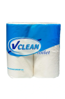 Туалетная бумага Vclean 2 слоя, 50м, белая, 4шт/уп