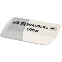 Ластик BRAUBERG 'Ultra', 41х14х8 мм, серо-белый, натуральный каучук, 228703