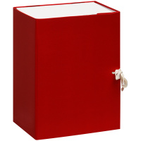 Архивный короб Officespace красный, 320х240х150мм, с клапаном, с завязками, разборный