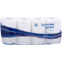 Туалетная бумага Officeclean Premium белая, 3 слоя, 8 рулонов