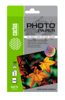 Фотобумага для струйных принтеров Cactus CS-MA6190100 10x15см, 100 листов, 190 г/м2, белая, матовая