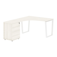 Стол эргономичный с тумбой EVCET 1318(L) Ясень Траун/Белый 1360х1880х750 EDIS