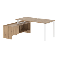 Стол с тумбой EUCT 17814 Дуб Денвер светлый/Белый 1760х1400х750 EDIS