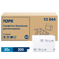 Диспенсерные салфетки Tork Xpressnap N4 16x23см, белые, 2 слоя, 200шт, 10844 (10840)