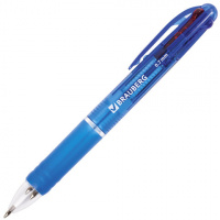 Шариковая ручка автоматическая Brauberg Spectrum синяя, 0.35мм, синий корпус