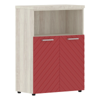 Шкаф с глухими малыми дверьми и топом TLMC 85.3 Красный/Сосна Эдмонт Z 856х450х1203 TORR LUX