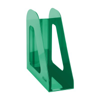 Лоток для бумаг вертикальный Стамм Фаворит тонированный зеленый, 90мм