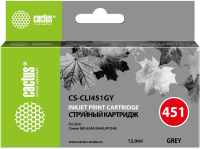 Картридж струйный Cactus CS-CLI451GY серый (10.2мл) для Canon MG6340/5440/IP7240