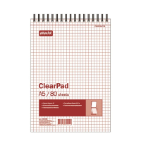 Блокнот Attache Clear Pad, А5, 80 листов, нелинованный, на спирали, ламинированный картон