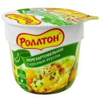 Картофельное пюре быстрого приготовления Роллтон с куриным вкусом, с сухариками, 40г