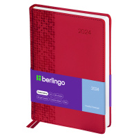 Ежедневник датированный Berlingo Vivella Prestige красный, A5, 184 листа, под кожу, 2024
