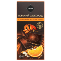 RIOBA Шоколад горький миндаль, цукаты, апельсин, 100г