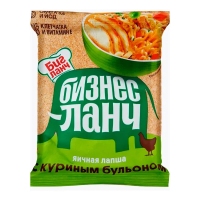 Лапша быстрого приготовления Бизнес Ланч с куриным бульоном, 60г