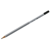 Карандаш чернографитный Faber-Castell Grip 2001 B, трехгранный, с ластиком, 117201