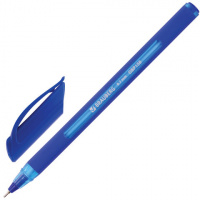Шариковая ручка Brauberg Extra Glide Soft Blue синяя, 0.35мм, прозрачный корпус